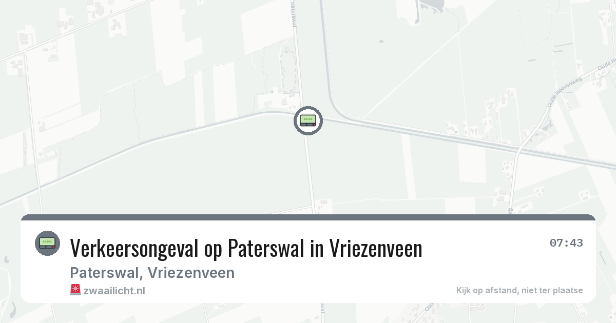 Verkeersongeval op Paterswal in Vriezenveen — 29 jul 2026