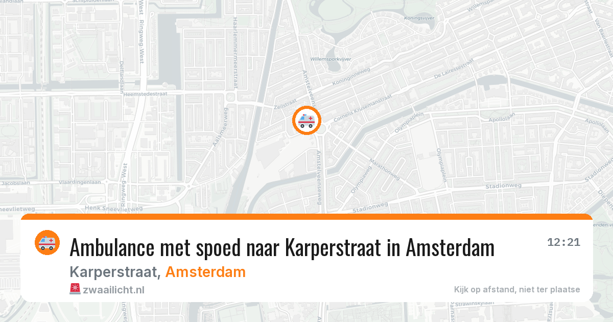 Ambulance met spoed naar Karperstraat in Amsterdam — 31 mei 2026
