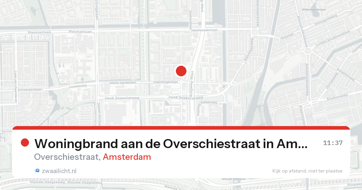 Woningbrand aan de Overschiestraat in Amsterdam — 22 aug 2026