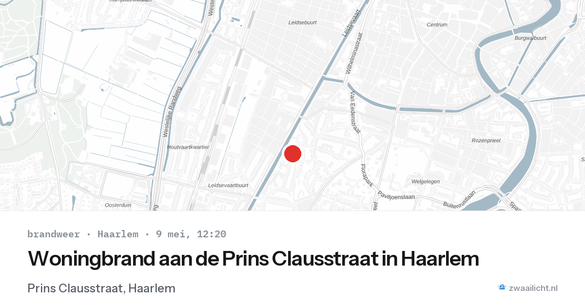 Woningbrand aan de Prins Clausstraat in Haarlem — 9 mei 2026