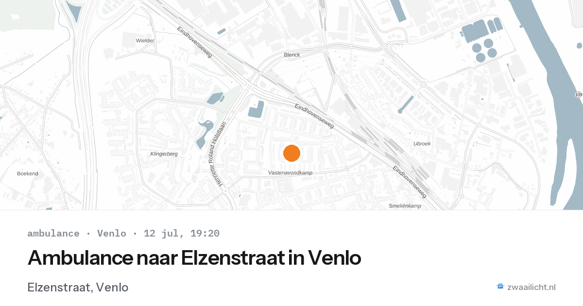 Ambulance naar Elzenstraat in Venlo — 12 jul 2026