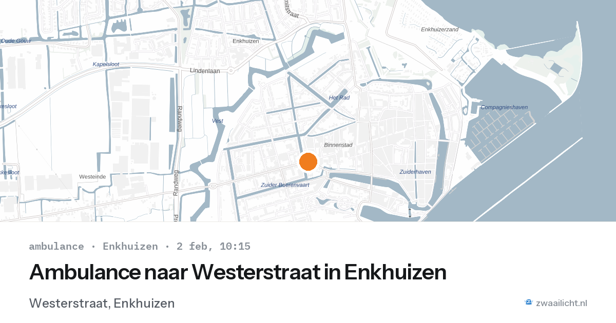 Ambulance naar Westerstraat in Enkhuizen — 2 feb 2026