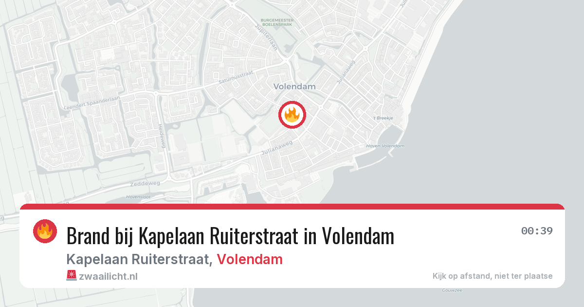 Brand bij Kapelaan Ruiterstraat in Volendam — 27 jun 2026