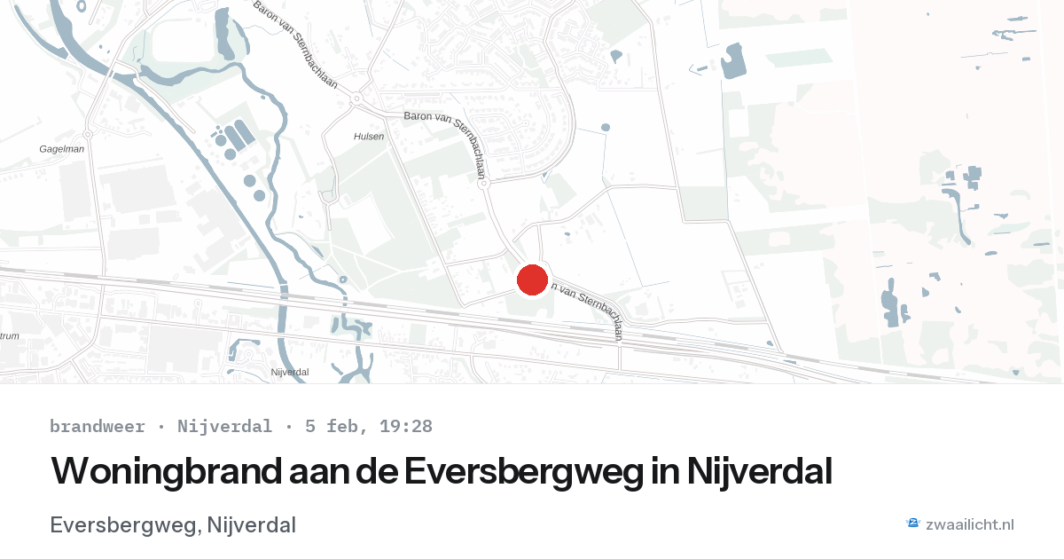 Woningbrand aan de Eversbergweg in Nijverdal — 5 feb 2026