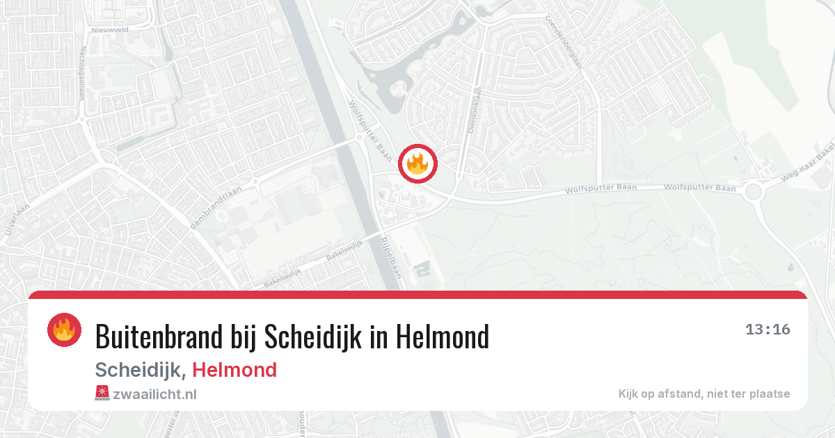 Buitenbrand bij Scheidijk in Helmond — 13 jul 2026