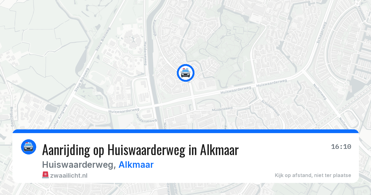 Aanrijding op Huiswaarderweg in Alkmaar — 13 aug 2026