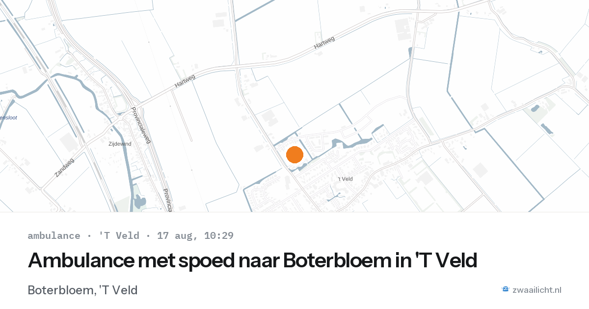 Ambulance met spoed naar Boterbloem in 'T Veld — 17 aug 2026
