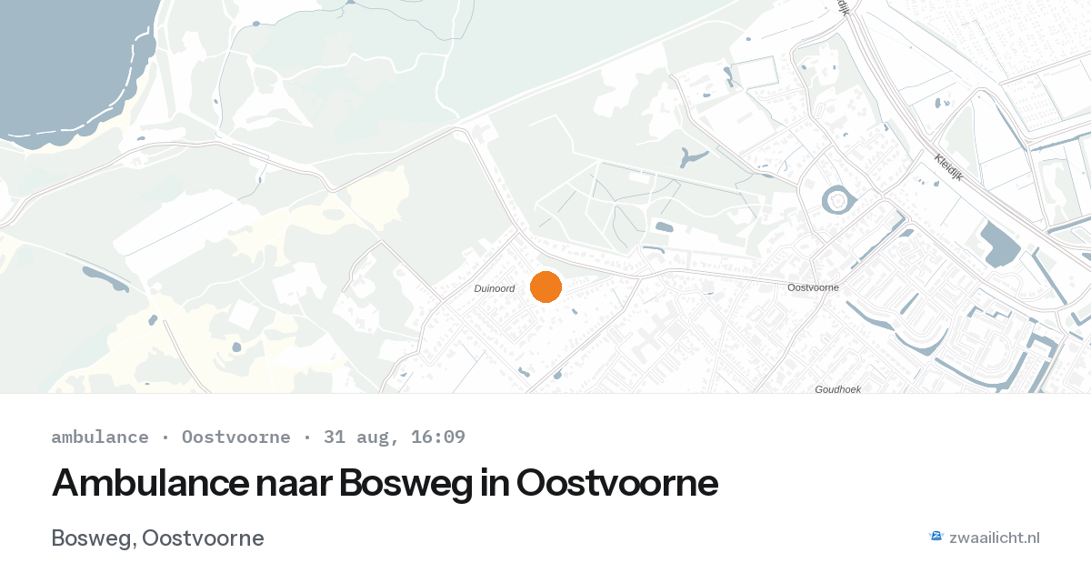 Ambulance naar Bosweg in Oostvoorne — 31 aug 2026