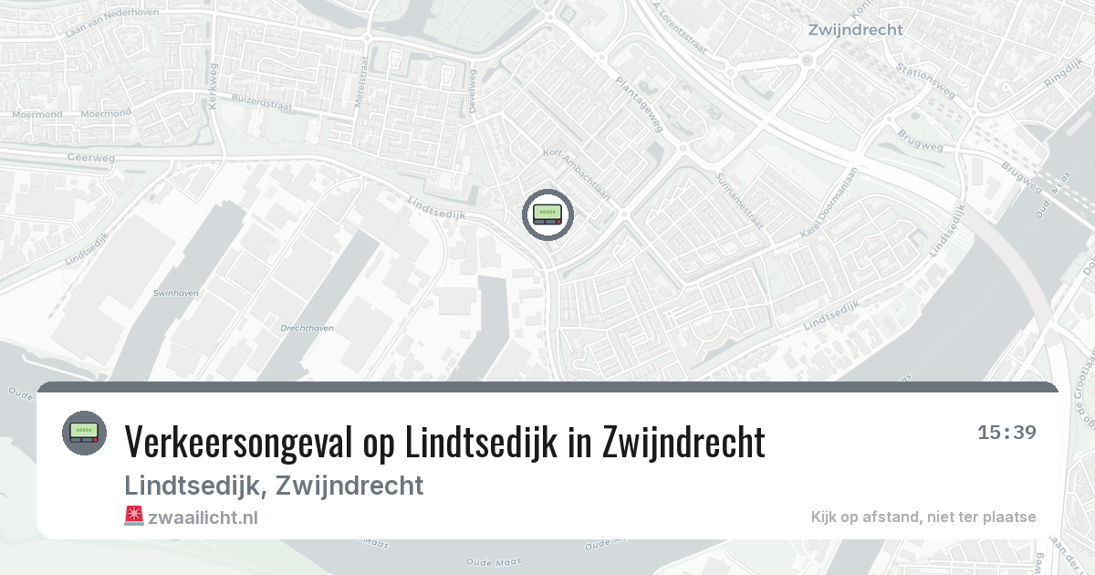 Verkeersongeval op Lindtsedijk in Zwijndrecht — 8 mrt 2026
