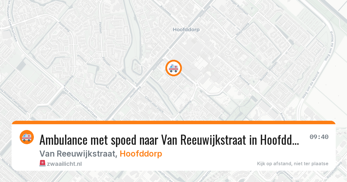 Ambulance met spoed naar Van Reeuwijkstraat in Hoofddorp — 28 jun 2026