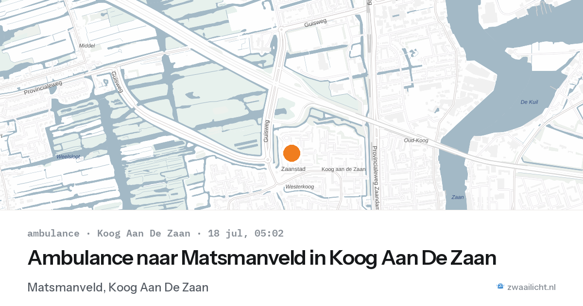 Ambulance naar Matsmanveld in Koog Aan De Zaan — 24 mei 2026