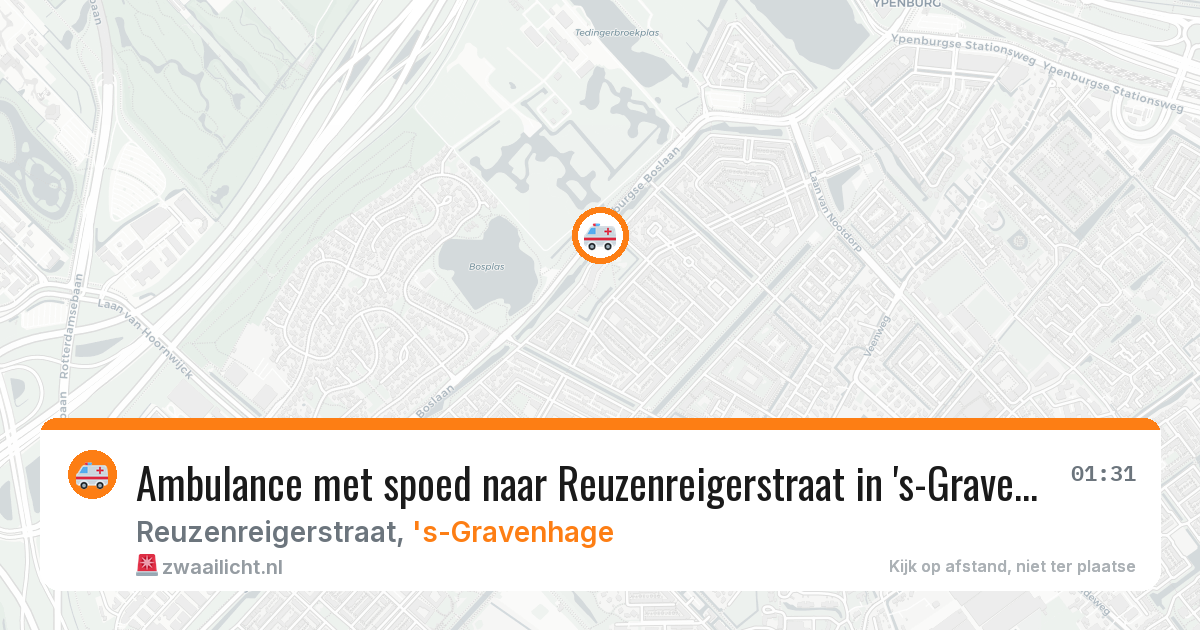 Ambulance met spoed naar Reuzenreigerstraat in 's-Gravenhage — 14 apr 2026
