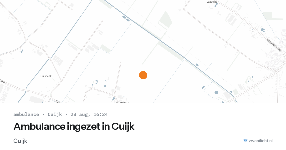 Ambulance ingezet in Cuijk — 28 aug 2026