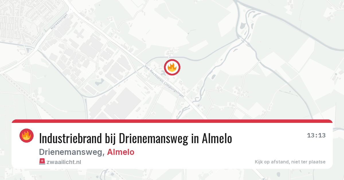 Industriebrand bij Drienemansweg in Almelo — 29 jul 2026
