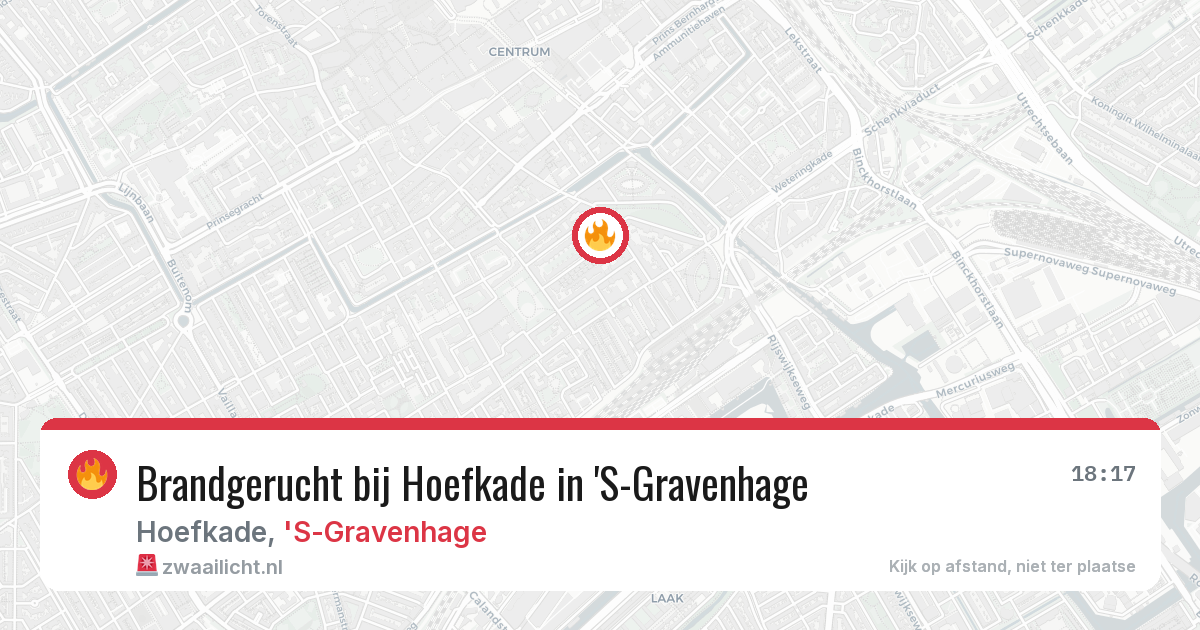 Brandgerucht bij Hoefkade in 'S-Gravenhage — 8 jul 2026