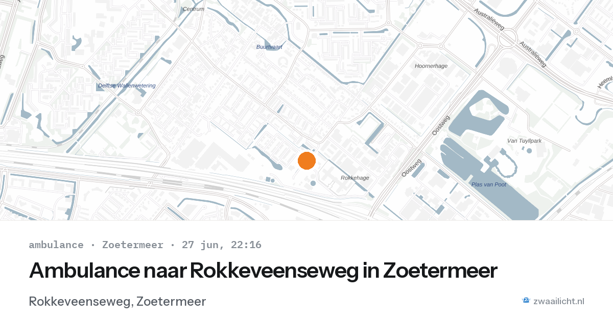Ambulance naar Rokkeveenseweg in Zoetermeer — 27 jun 2026