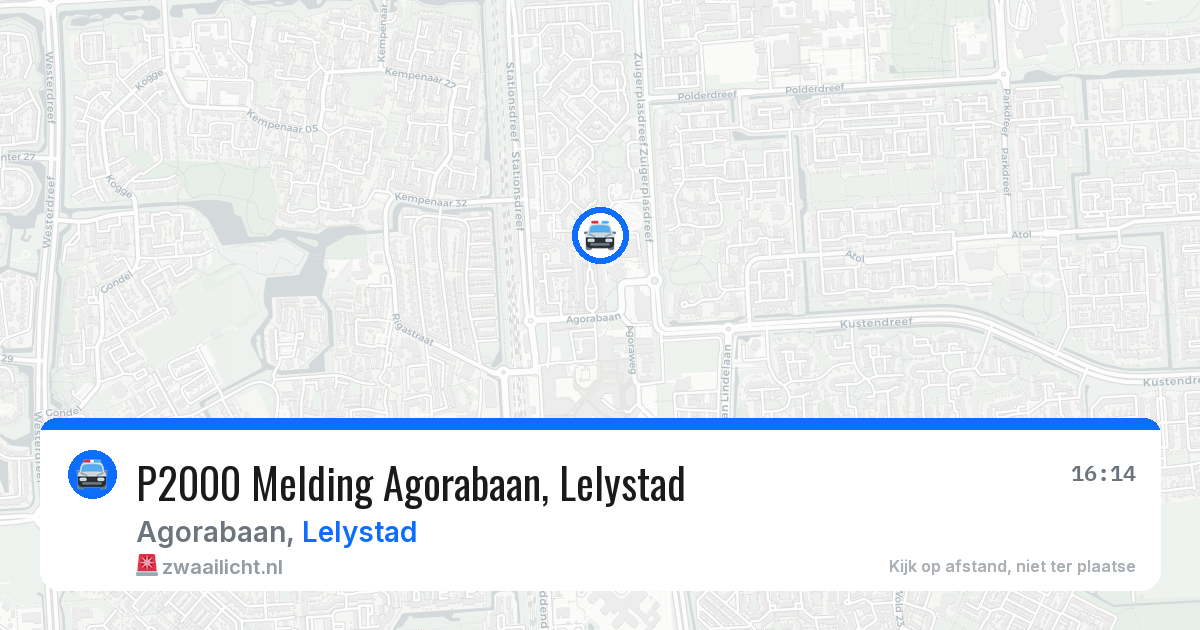 P2000 Melding Agorabaan, Lelystad — 6 mei 2026