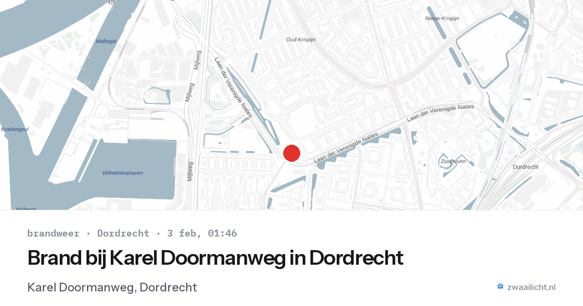 Brand bij Karel Doormanweg in Dordrecht — 3 feb 2026