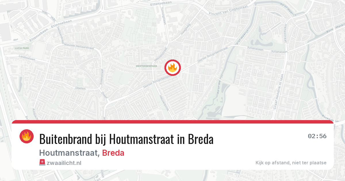 Buitenbrand bij Houtmanstraat in Breda — 19 mrt 2026