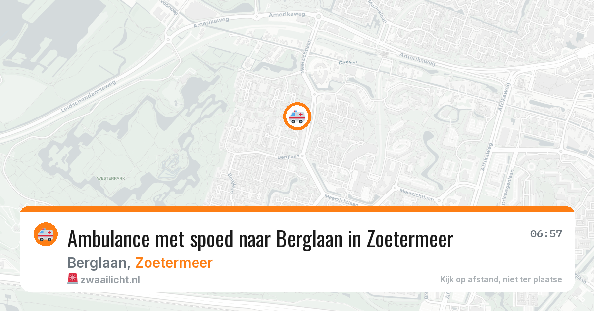 Ambulance met spoed naar Berglaan in Zoetermeer — 29 jun 2026