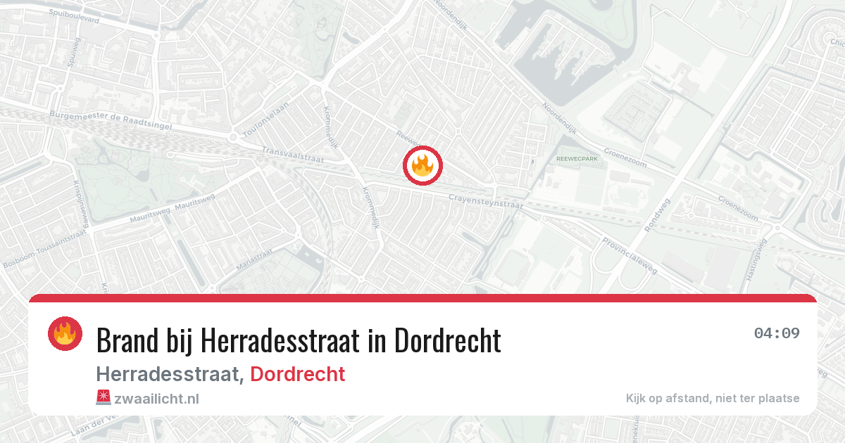 Brand bij Herradesstraat in Dordrecht — 10 aug 2026