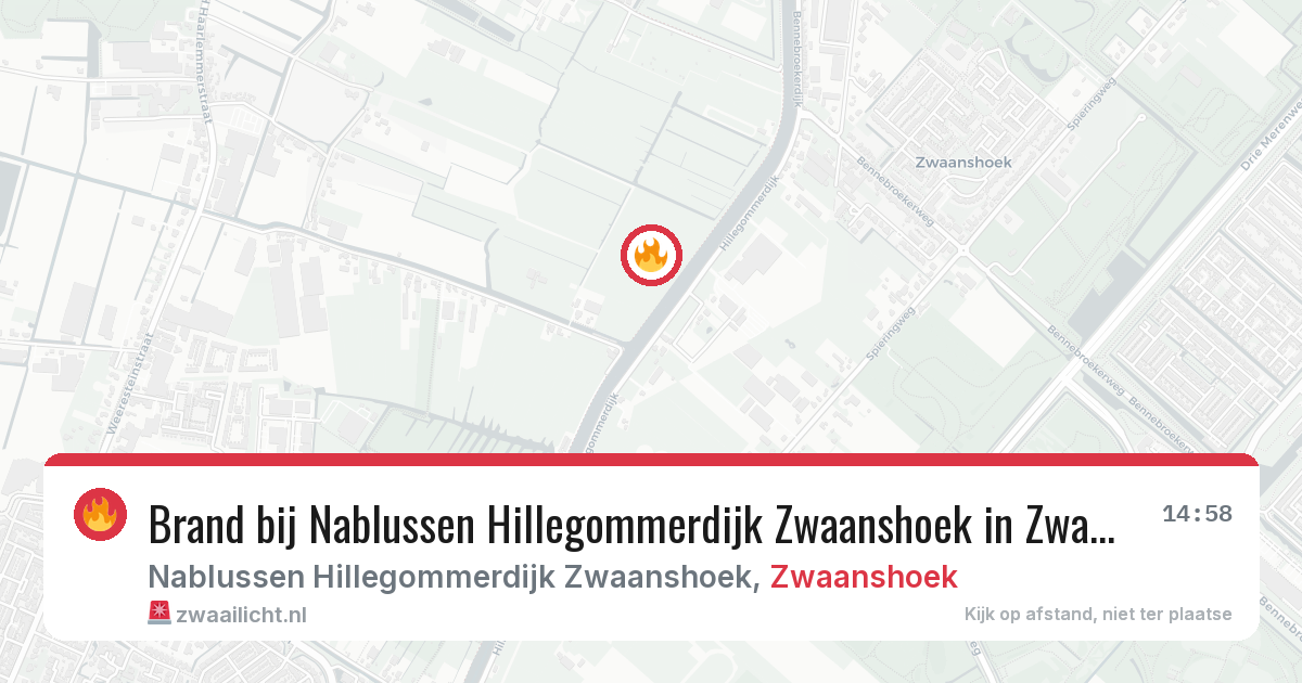 Brand bij Nablussen Hillegommerdijk Zwaanshoek in Zwaanshoek — 9 jun 2026