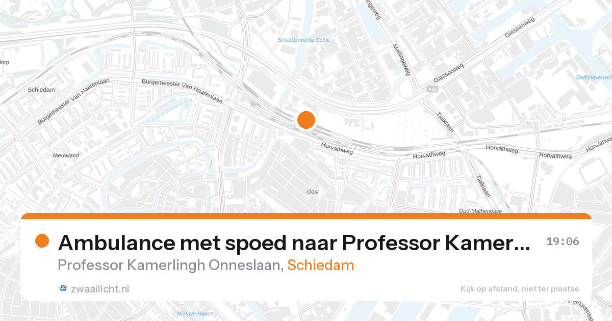 Ambulance met spoed naar Professor Kamerlingh Onneslaan in Schiedam — 28 aug 2026
