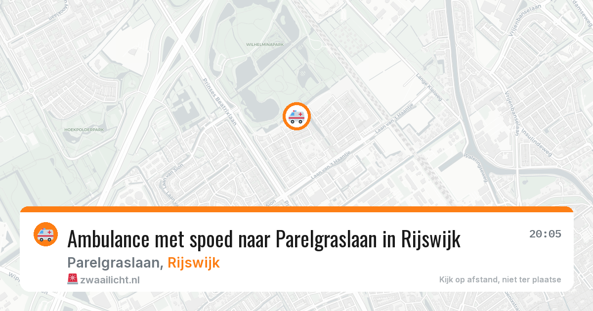 Ambulance met spoed naar Parelgraslaan in Rijswijk — 13 aug 2026