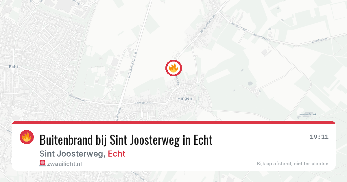 Buitenbrand bij Sint Joosterweg in Echt — 1 apr 2026