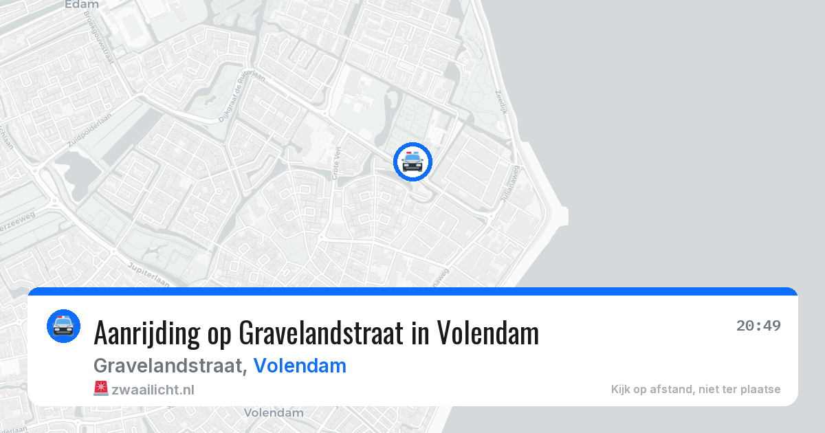 Aanrijding op Gravelandstraat in Volendam — 27 jun 2026