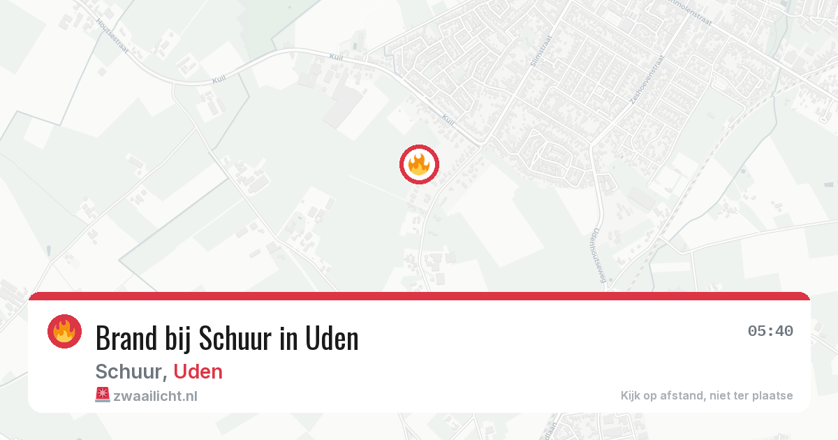 Brand bij Schuur in Uden — 30 jun 2026