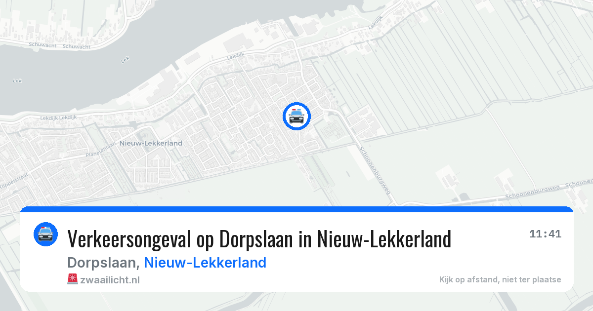 Verkeersongeval op Dorpslaan in Nieuw-Lekkerland — 6 aug 2026