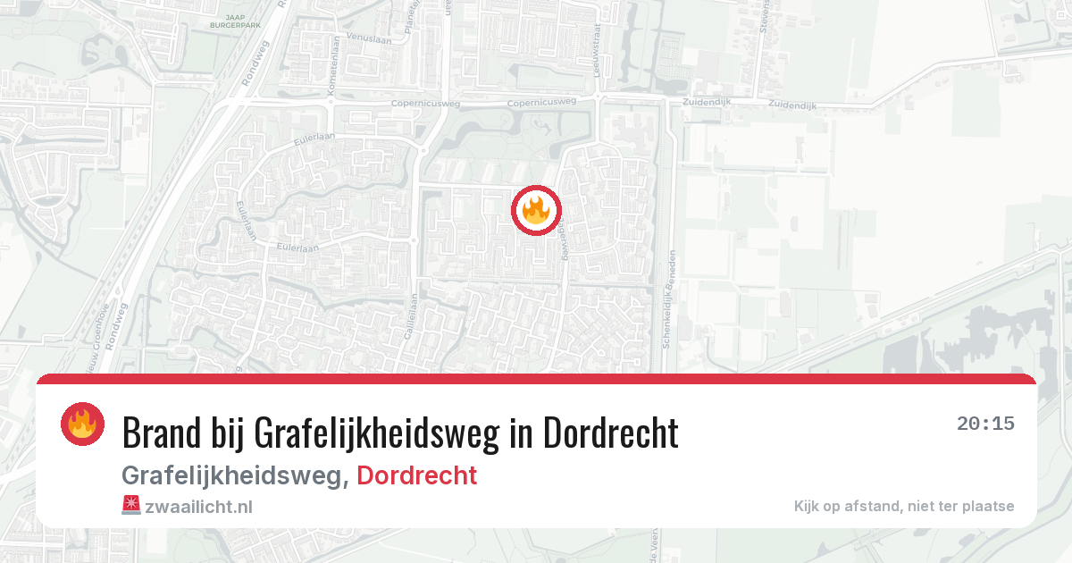 Brand bij Grafelijkheidsweg in Dordrecht — 13 aug 2026