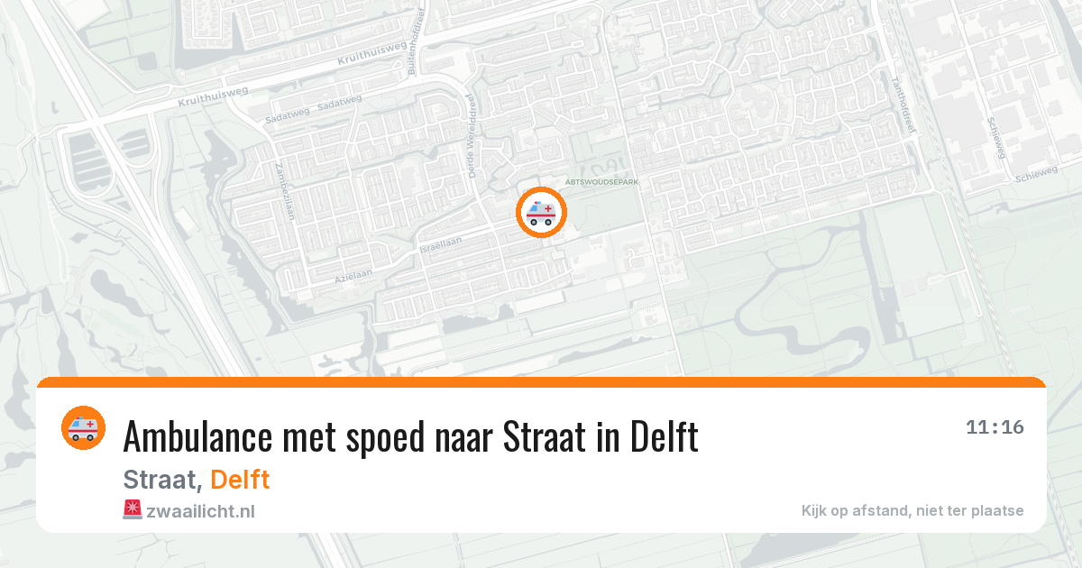 Ambulance met spoed naar Straat in Delft — 7 jul 2026