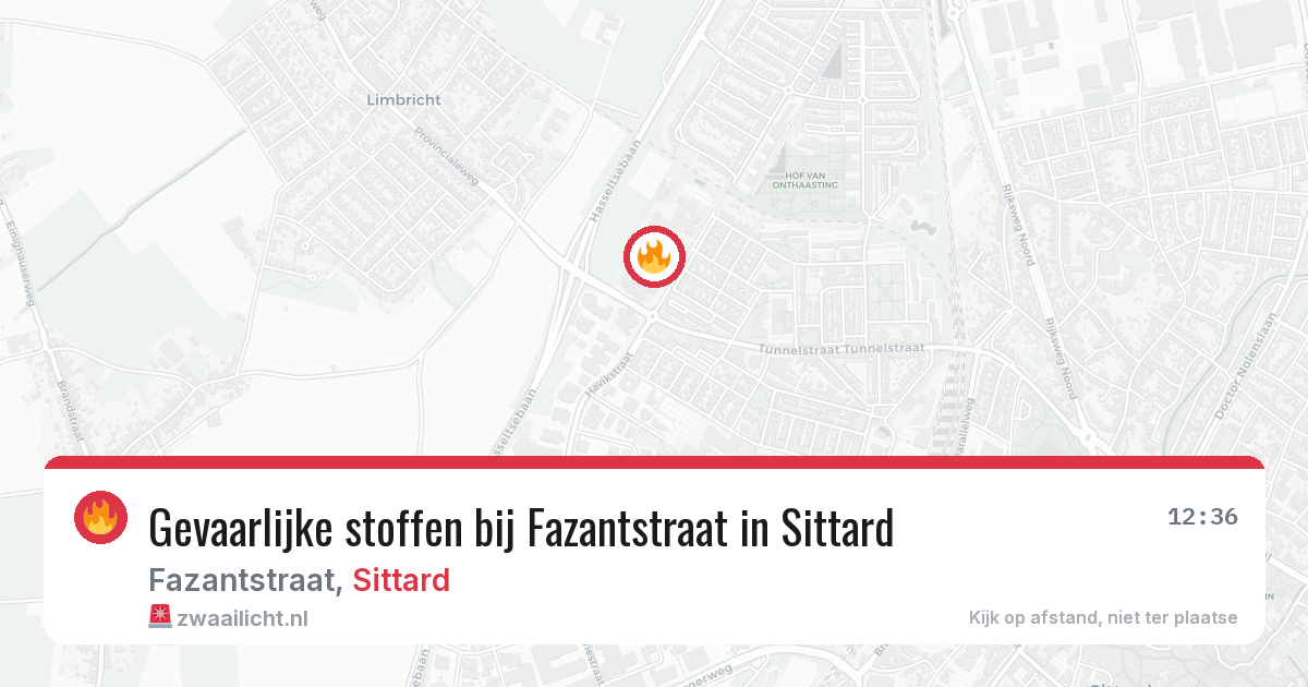 Gevaarlijke stoffen bij Fazantstraat in Sittard — 7 mei 2026
