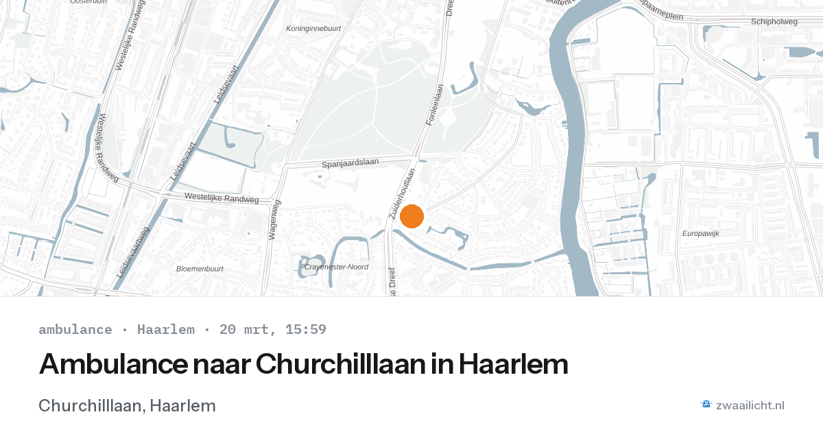 Ambulance naar Churchilllaan in Haarlem — 20 mrt 2026