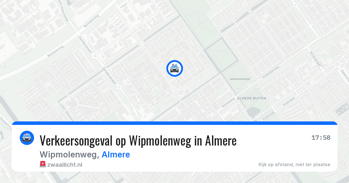 Verkeersongeval op Wipmolenweg in Almere — 1 jun 2026