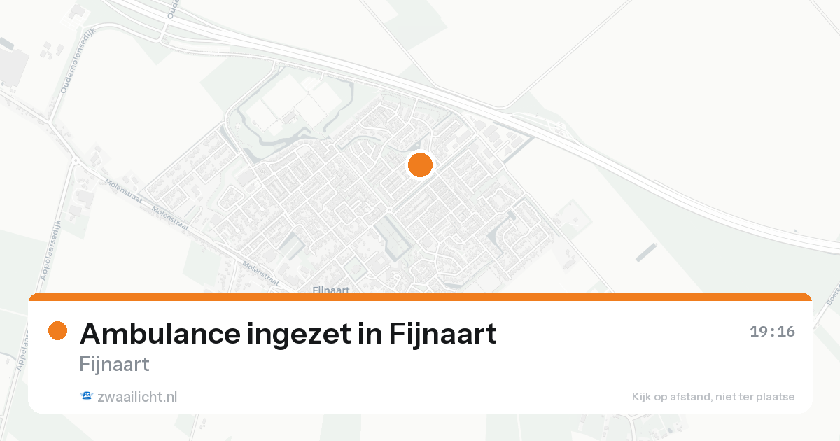 Ambulance ingezet in Fijnaart — 16 aug 2026