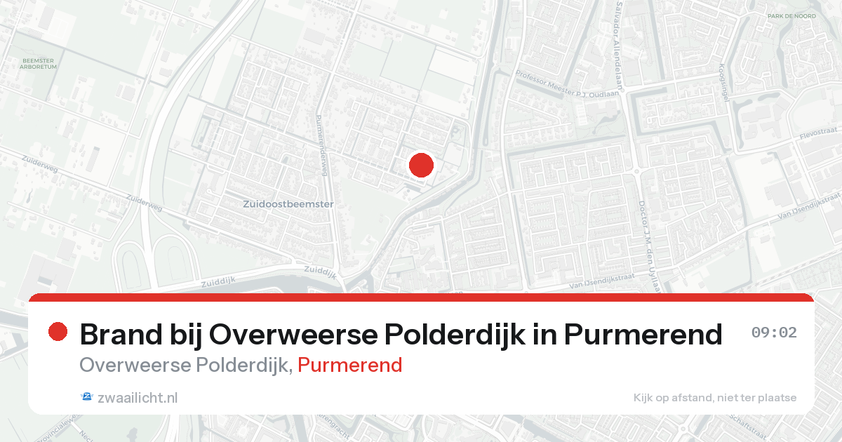 Brand bij Overweerse Polderdijk in Purmerend — 3 mrt 2026