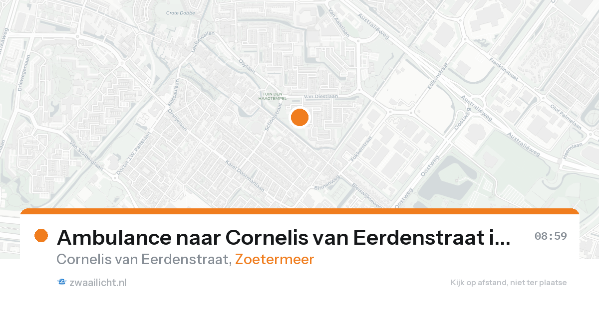 Ambulance naar Cornelis van Eerdenstraat in Zoetermeer — 24 aug 2026