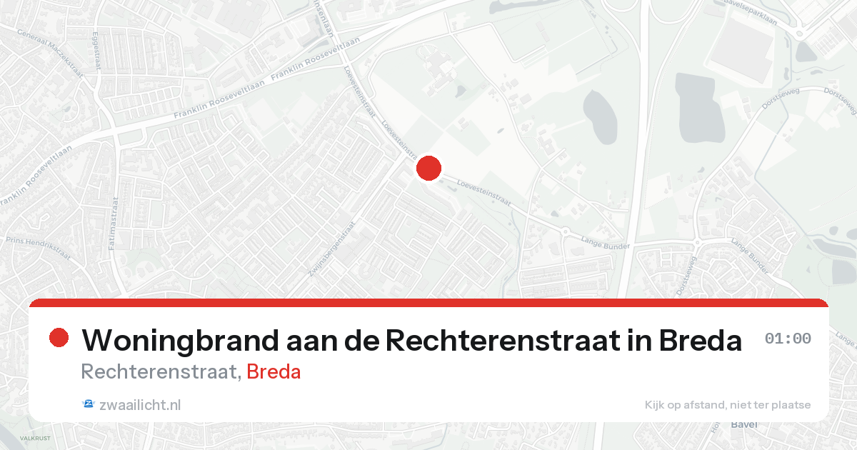Woningbrand aan de Rechterenstraat in Breda — 23 aug 2026