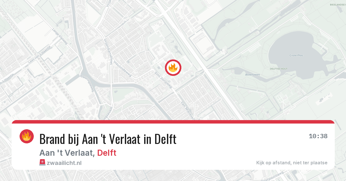 Brand bij Aan 't Verlaat in Delft — 27 jun 2026