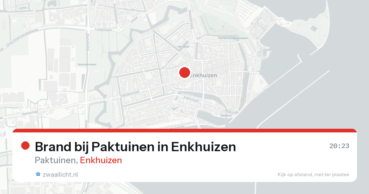 Brand bij Paktuinen in Enkhuizen — 19 mei 2026