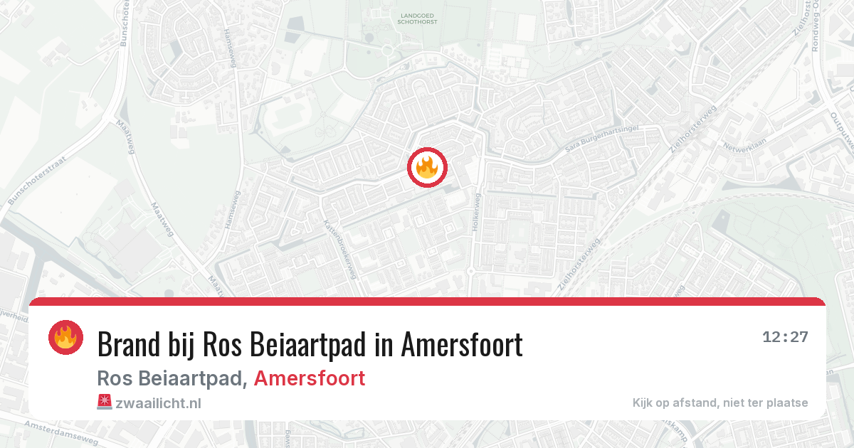 Brand bij Ros Beiaartpad in Amersfoort — 25 apr 2026