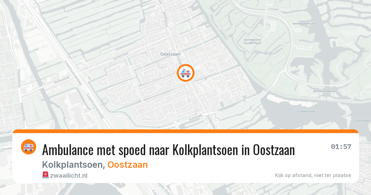 Ambulance met spoed naar Kolkplantsoen in Oostzaan — 28 mrt 2026