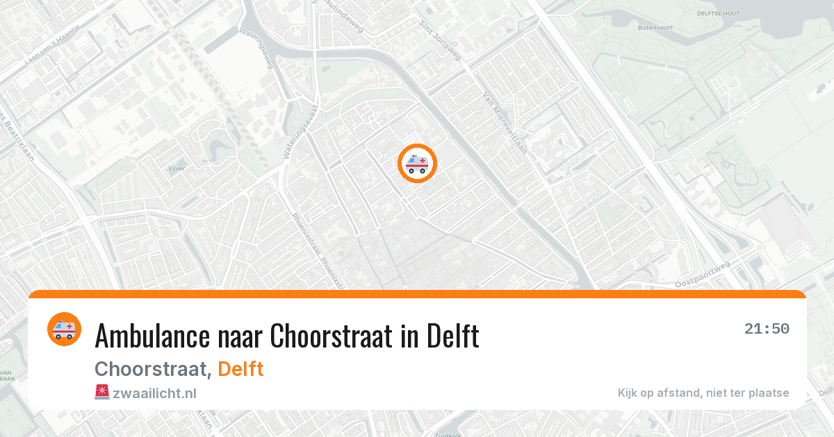 Ambulance naar Choorstraat in Delft — 9 aug 2026