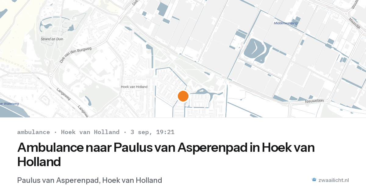 Ambulance naar Paulus van Asperenpad in Hoek van Holland — 3 sep 2026