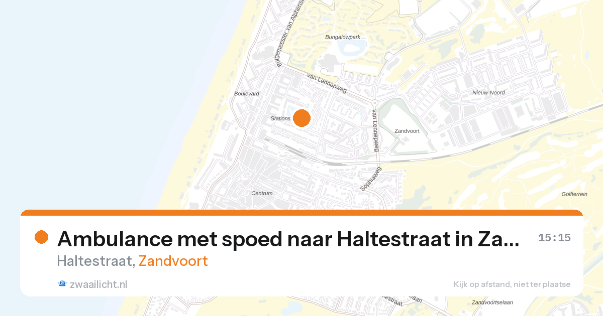 Ambulance met spoed naar Haltestraat in Zandvoort — 15 jun 2026