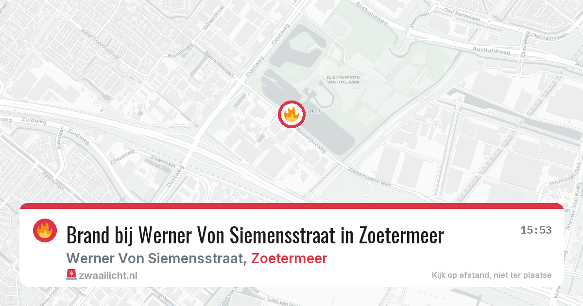 Brand bij Werner Von Siemensstraat in Zoetermeer — 26 mrt 2026