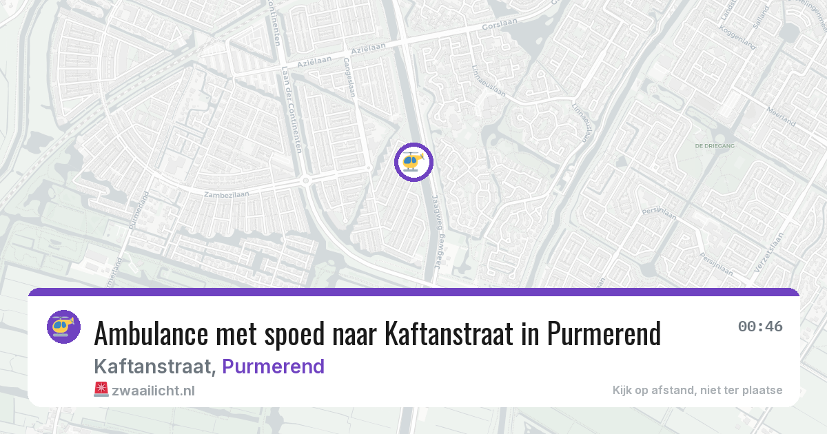 Ambulance met spoed naar Kaftanstraat in Purmerend — 31 jan 2026